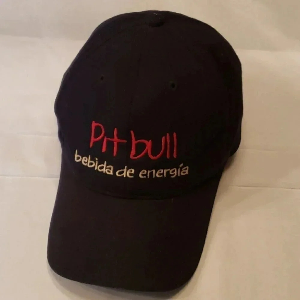 Pitbull Bebida De Energia Black Adj. Baseball Hat